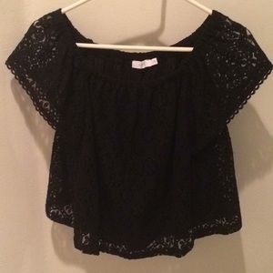 Black silk floral top